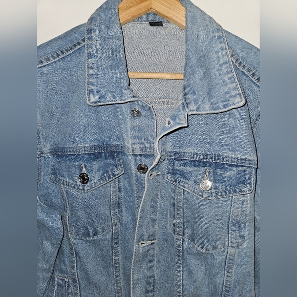 Retro 80s 90s Light Blue Denim Jean Jacket. Size Men's Small. Casual - Picture 4 of 12